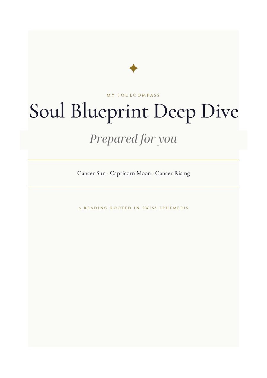 Sample Soul Blueprint page — Cover